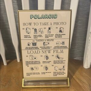 Polaroid Photo Guide with Gold Frame